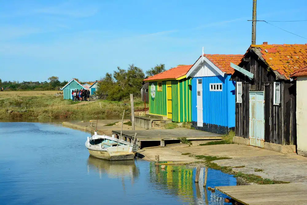 coloured beach hut on the Île d'Oléron