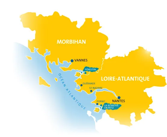 carte Morbihan et Loire-Atlantique