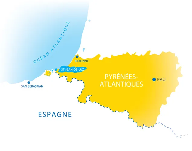 Situation Campings Chadotel - carte Pyrénées Atlantiques - Pays Basque
