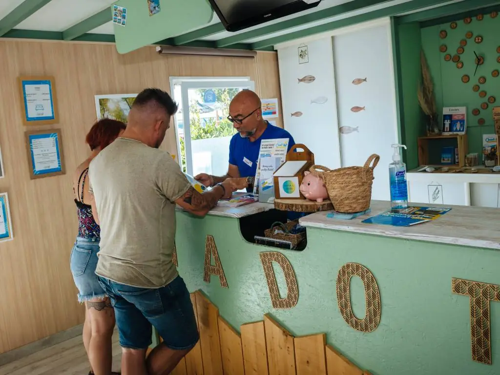 réception du camping Chadotel La Trévillière à Brétignolles sur Mer en Vendée